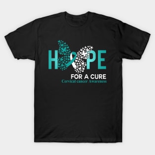 Hope For A Cure Butterfly Gift Ovarian cancer 2 T-Shirt